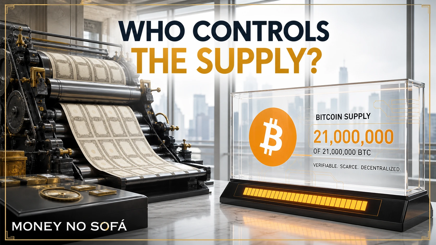 Bitcoin supply limit compared with centralized money creation