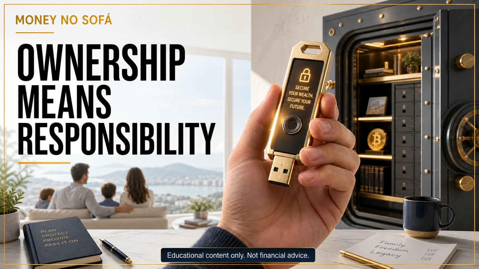 Hardware wallet illustrating the responsibility of Bitcoin ownership