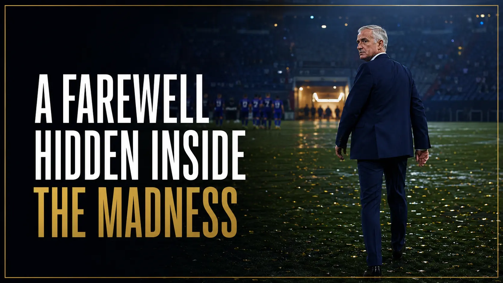 Didier Deschamps walks away from the pitch after his final match as France coach.