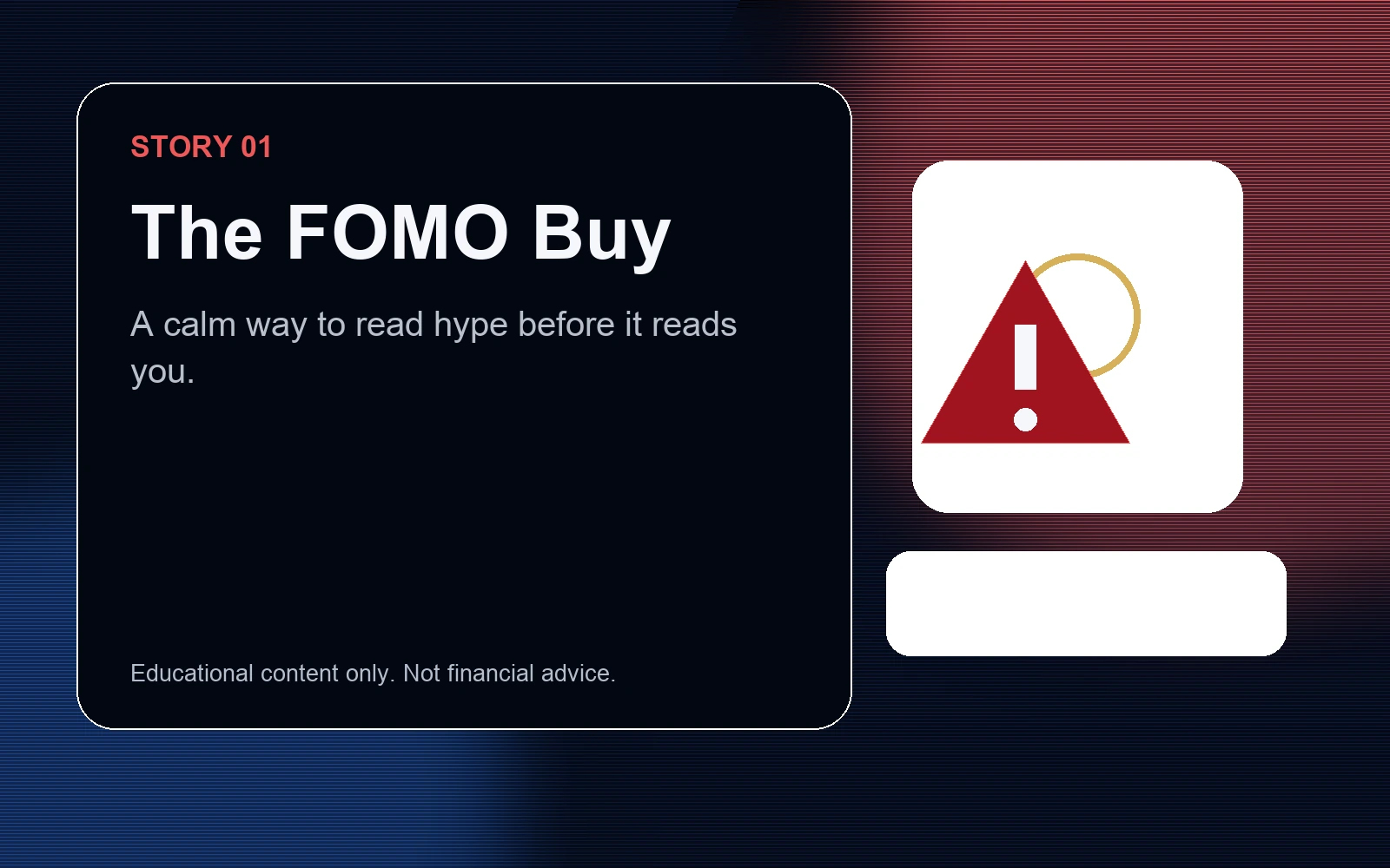 Crypto beginner lesson about FOMO buying risk