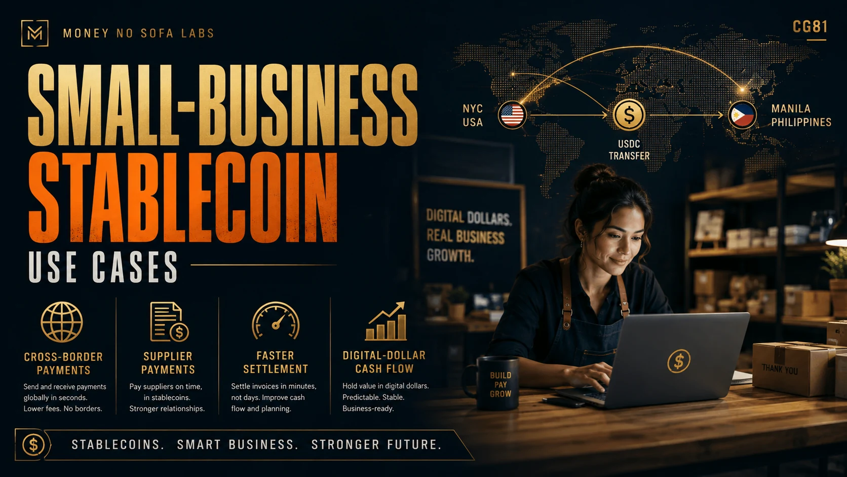 Small business stablecoin use cases including international invoices contractors digital services and global customers