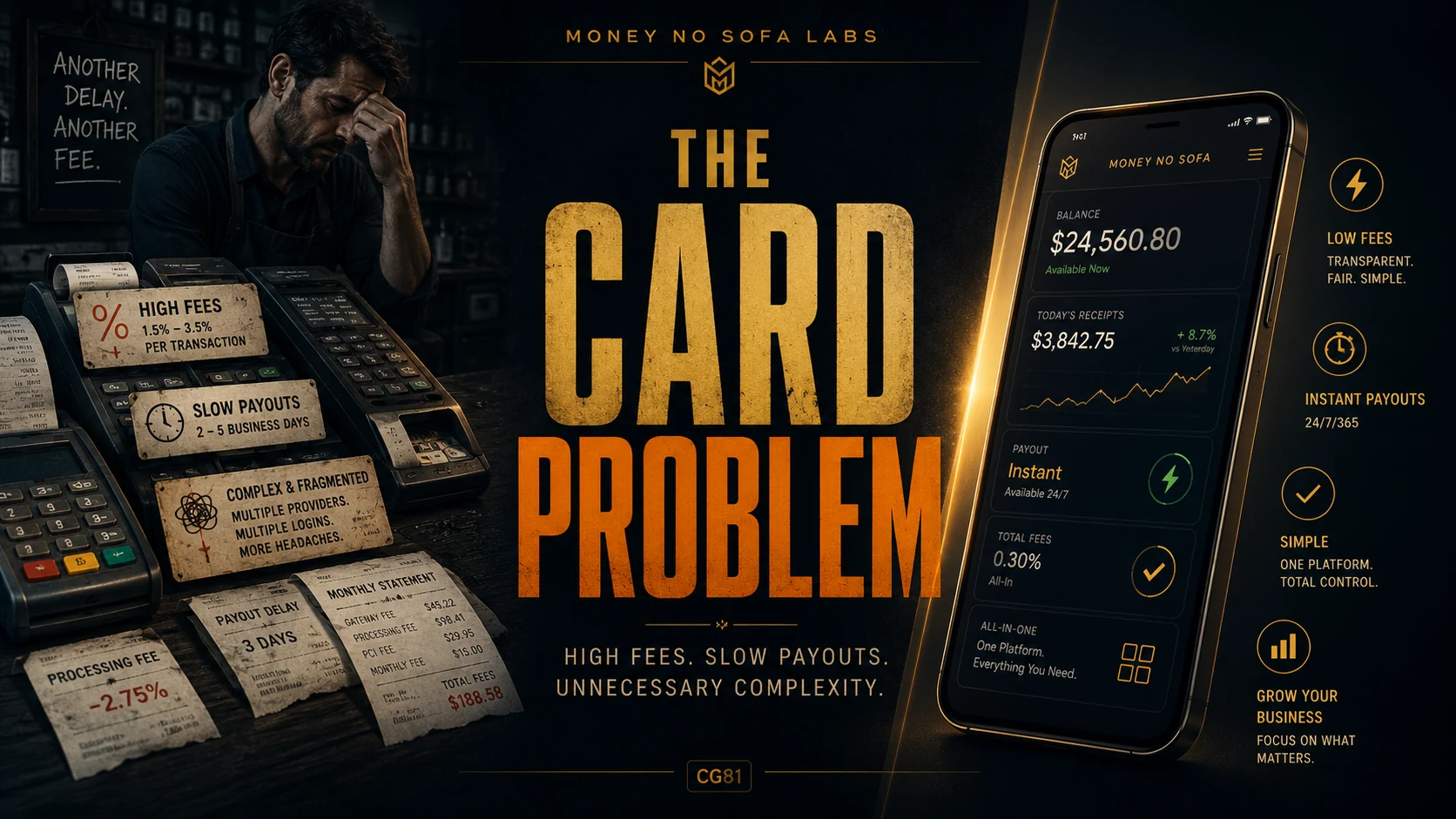 Comparison dashboard measuring total cost of cards bank wires and stablecoins