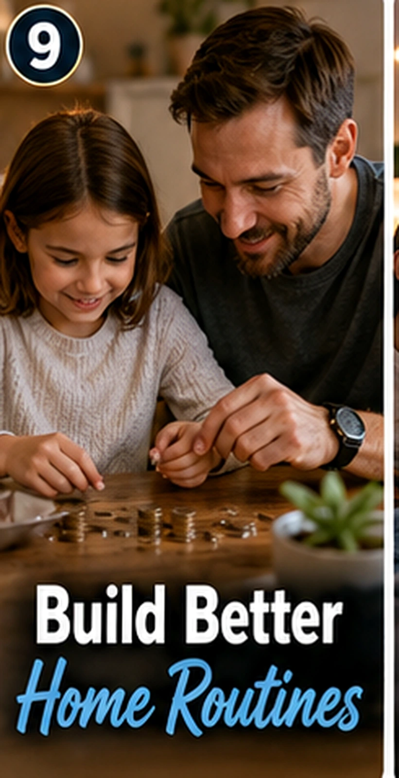 Parent teaching child savings routine