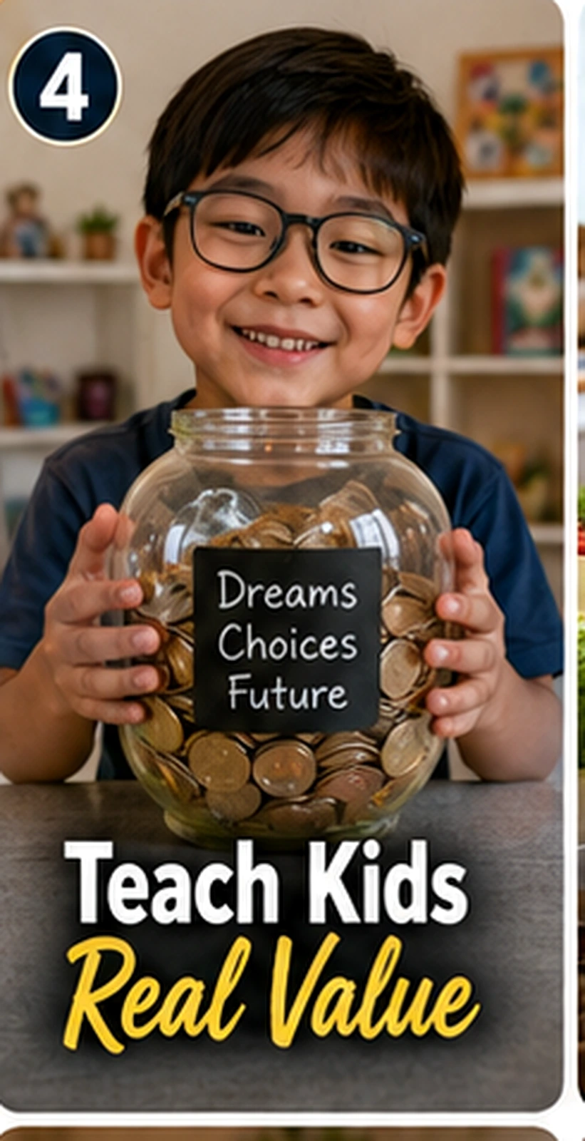 Child holding a savings jar