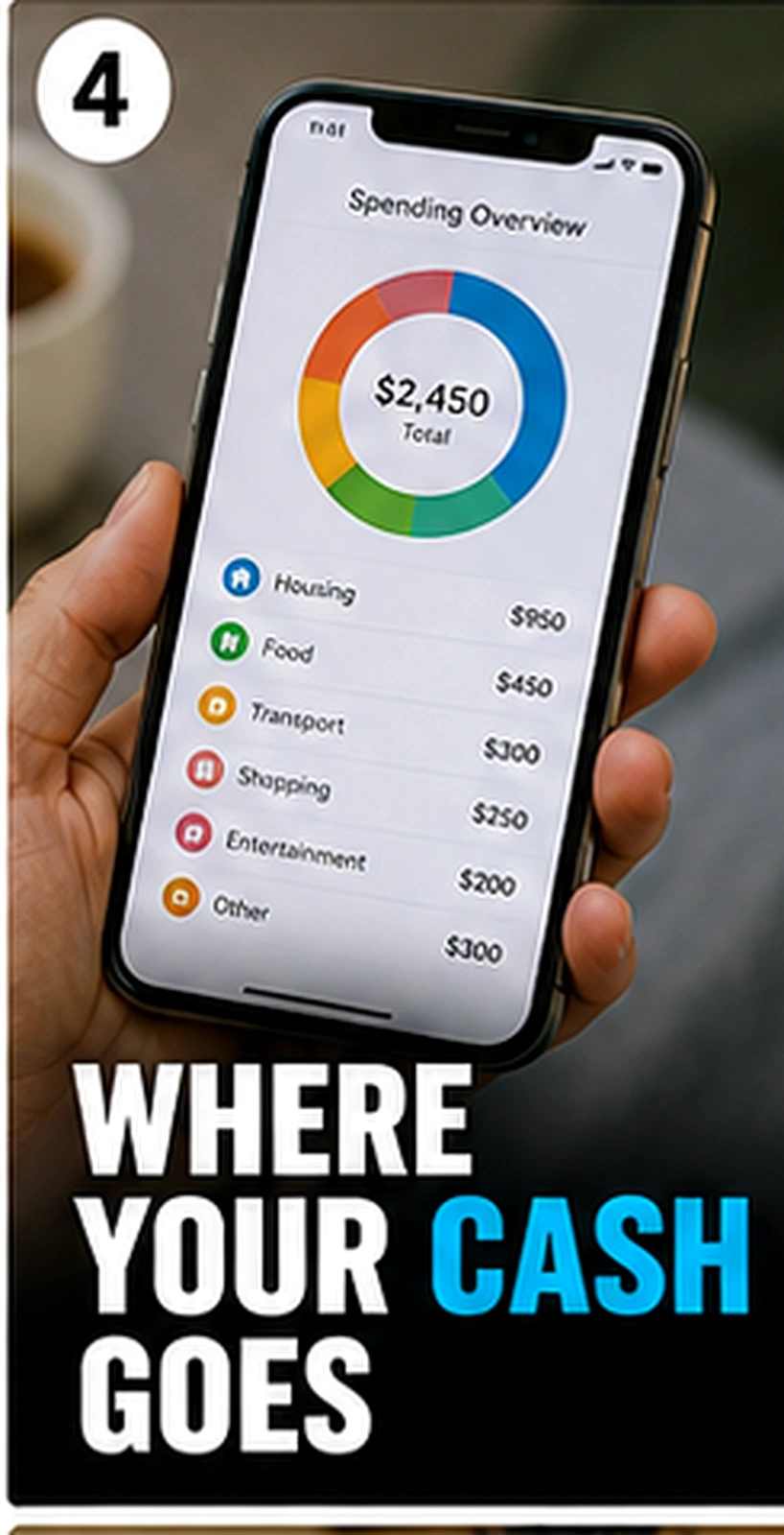 Smartphone spending overview and budget categories