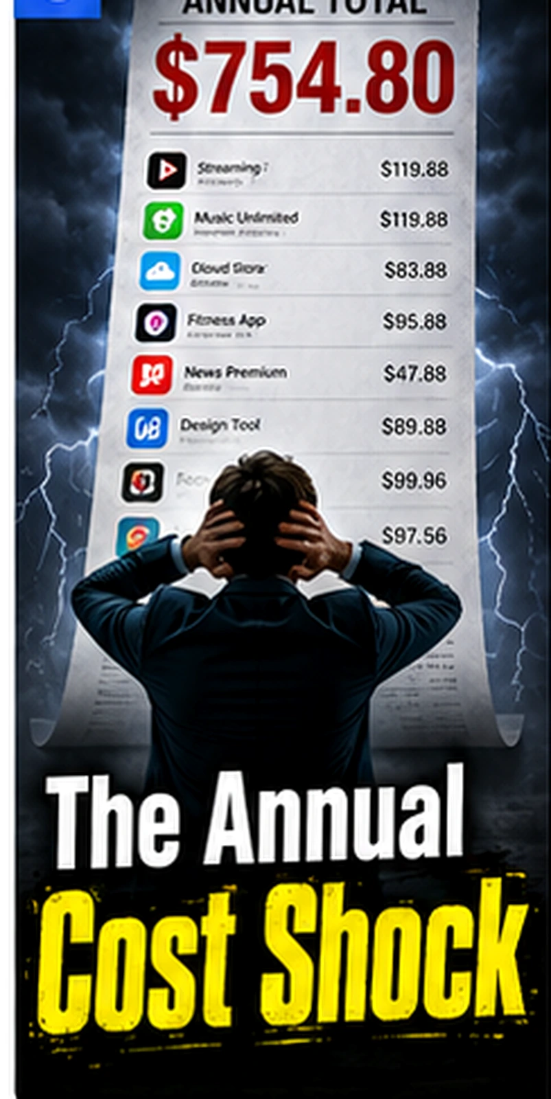 Large annual subscription total visual