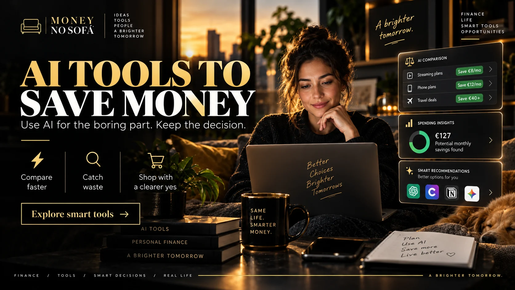 Money no Sofá — tools to save money
