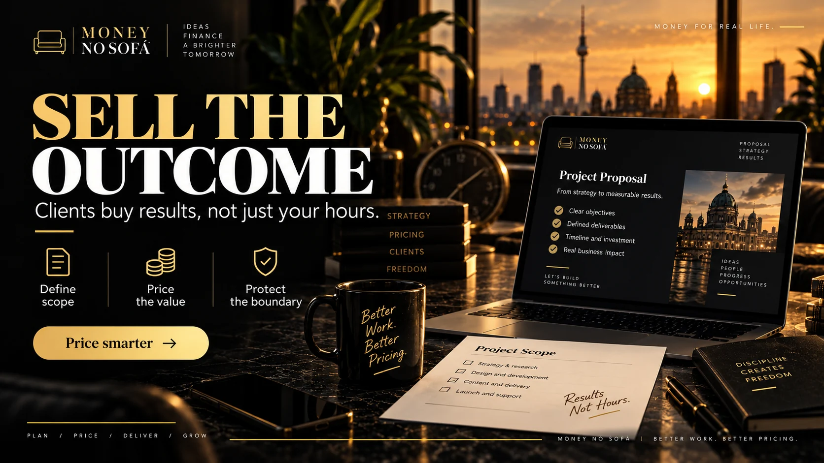 Money no Sofá — sell the outcome not the hours