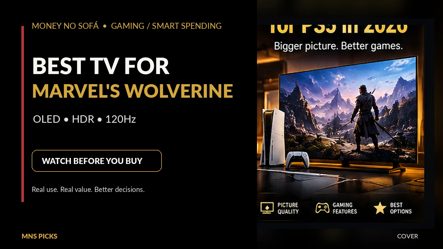 Best TV for Marvel’s Wolverine on PS5 with OLED HDR and 120Hz gaming