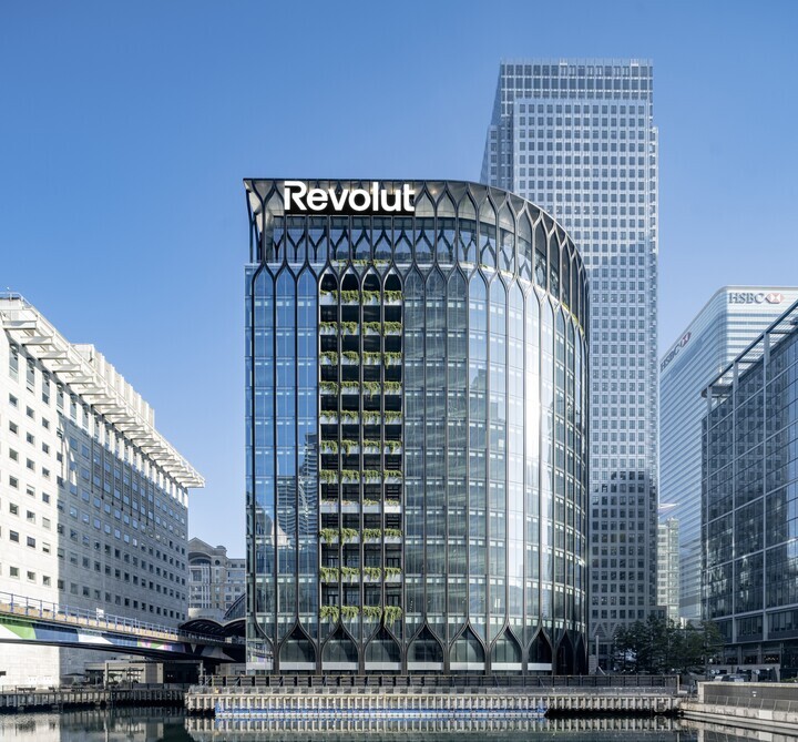 Revolut global headquarters at Canary Wharf in London